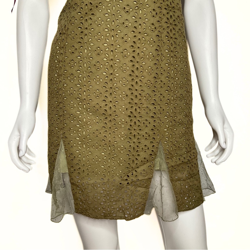 Delia’s Summer Dreams Mini Eyelet Dress Womens SZ M Forever Forest Green Fairy - Picture 3 of 7